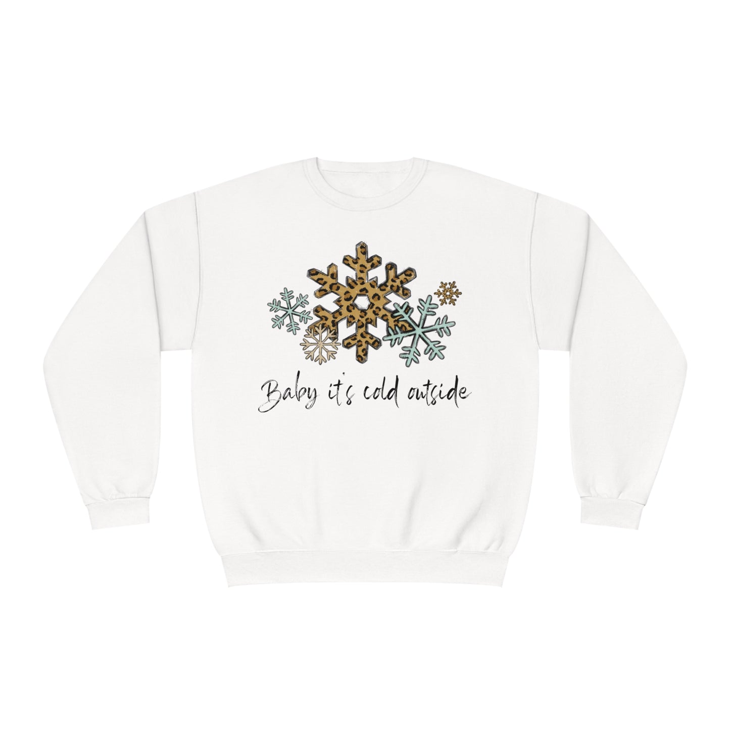 Baby Its Cold Outside (Brown Snowflake), Unisex Crewneck Sweatshirt