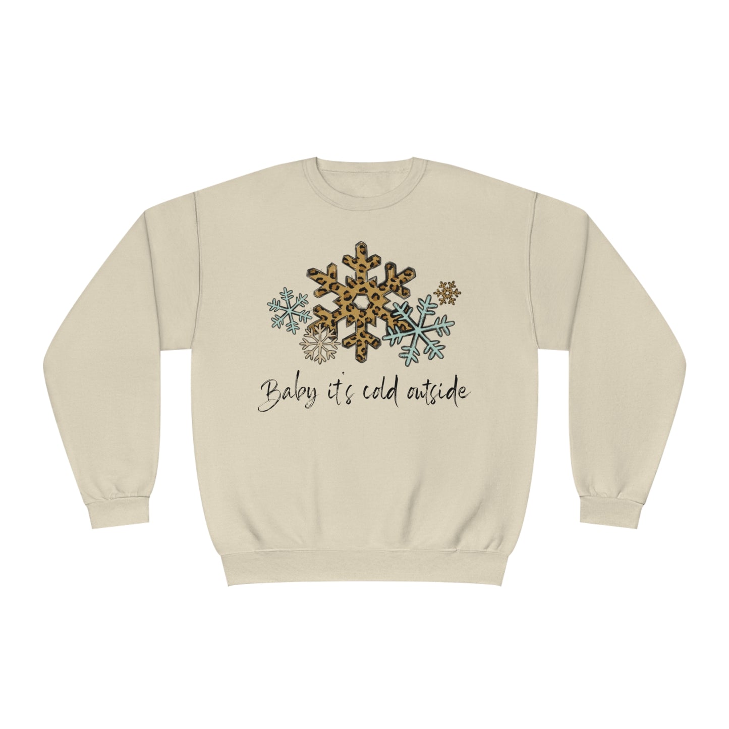 Baby Its Cold Outside (Brown Snowflake), Unisex Crewneck Sweatshirt