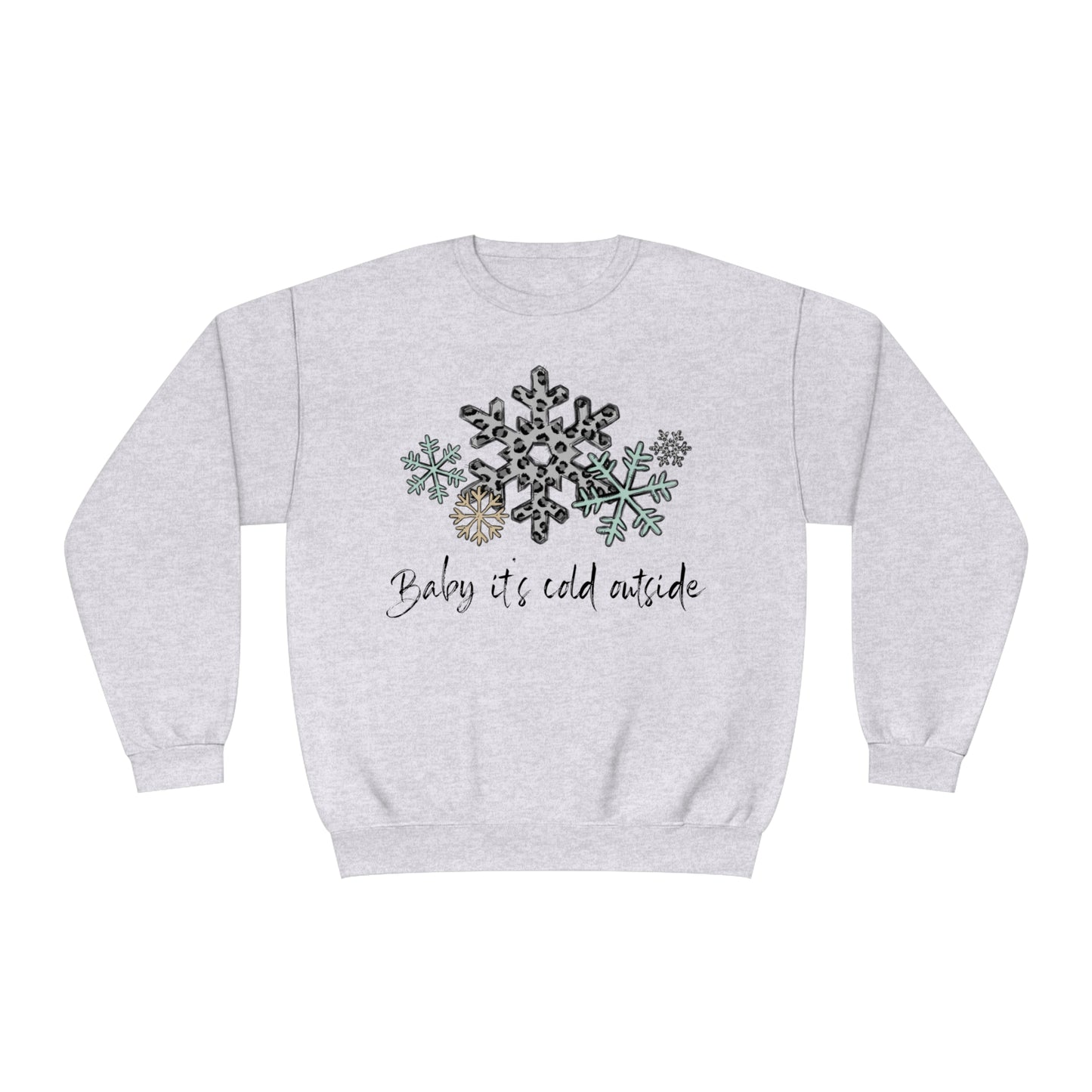 Baby It's Cold Outside (Gray Snowflake), Unisex Crewneck Sweatshirt