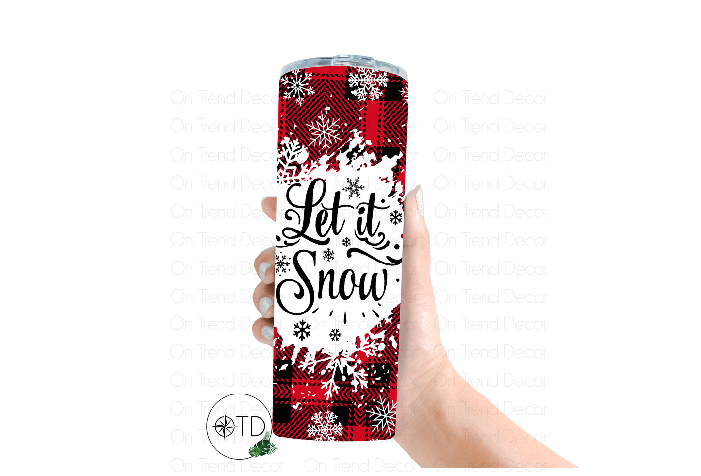 20oz Let It Snow Plaid Tumbler