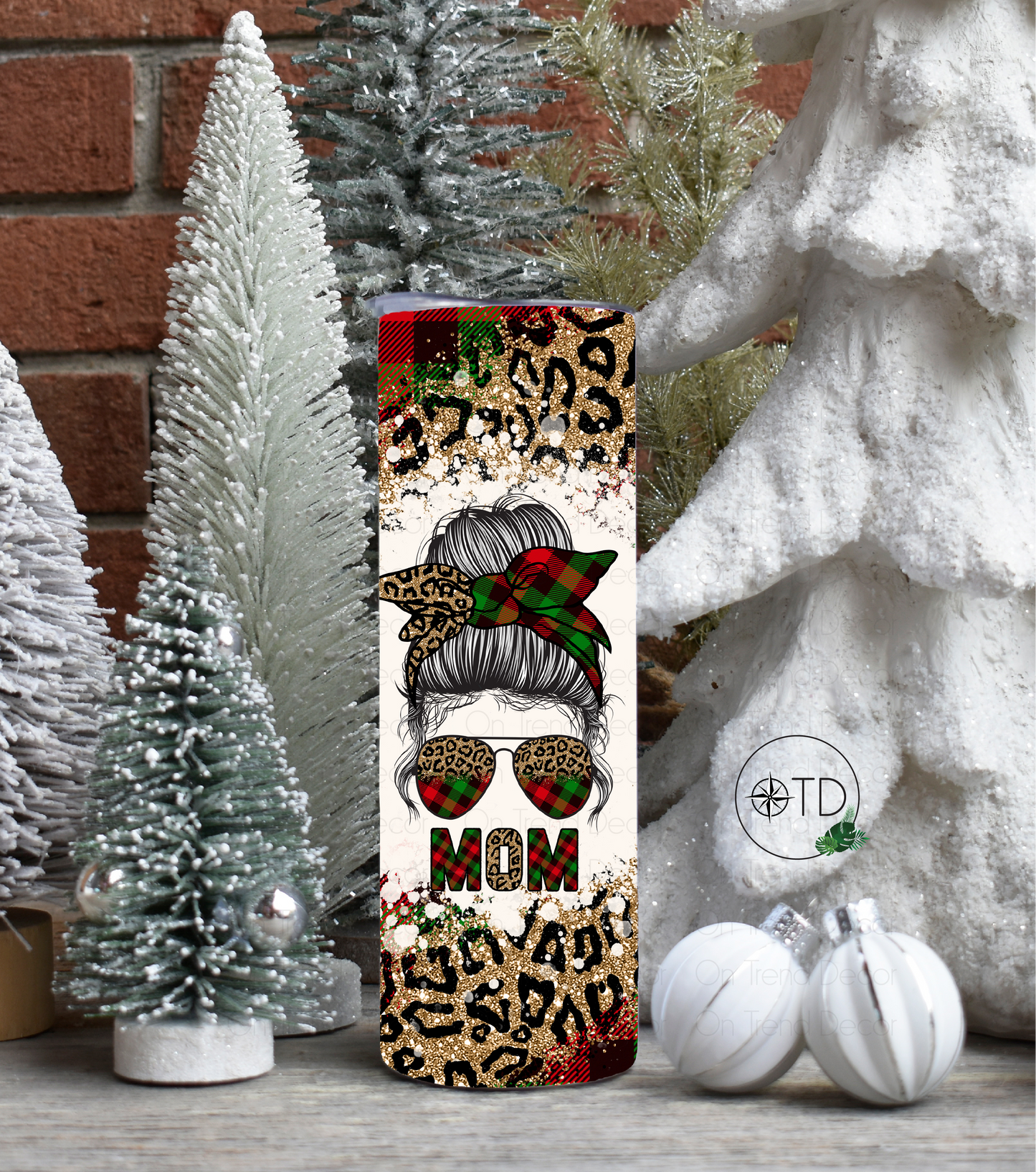 20oz Mom Leopard and Plaid Tumbler