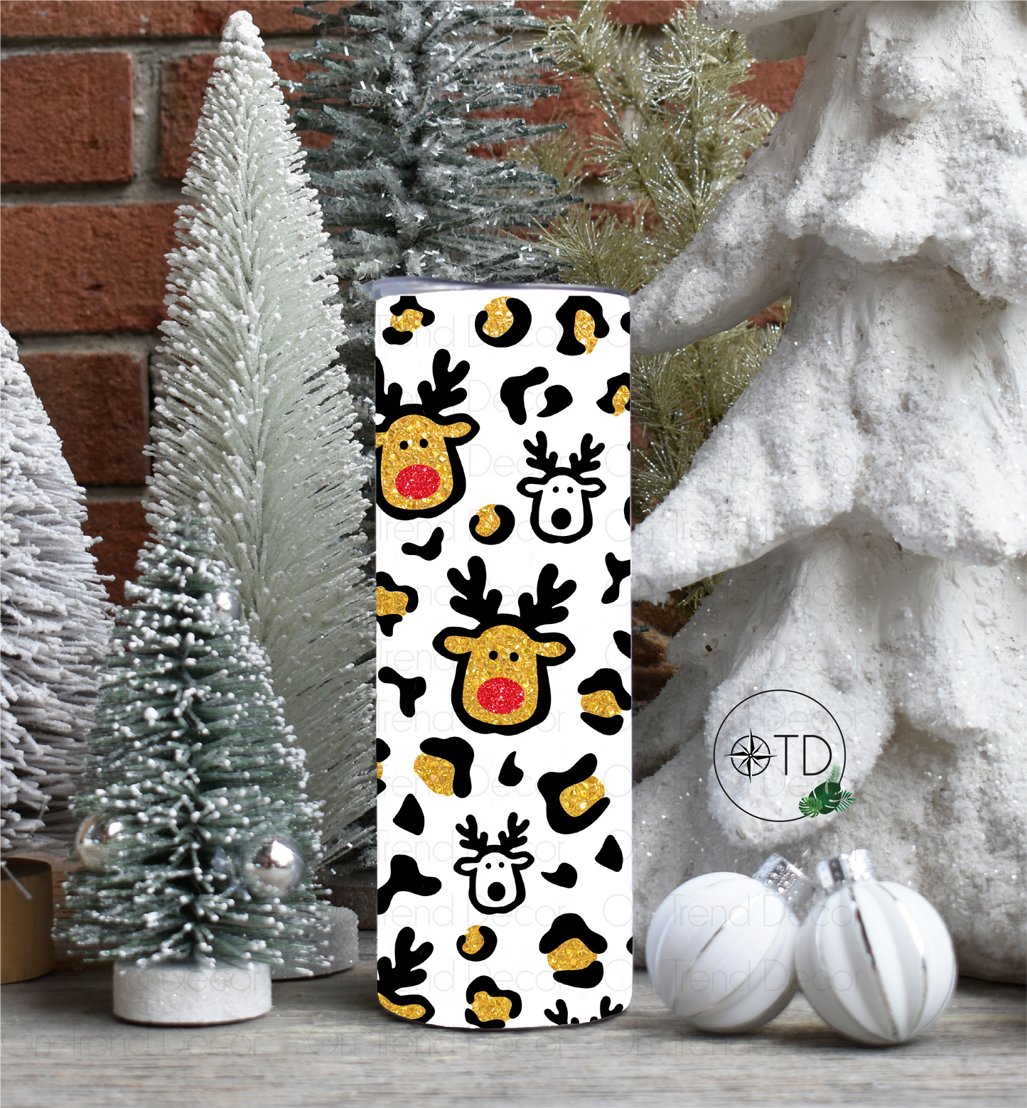 20oz Leopard Reindeer Tumbler